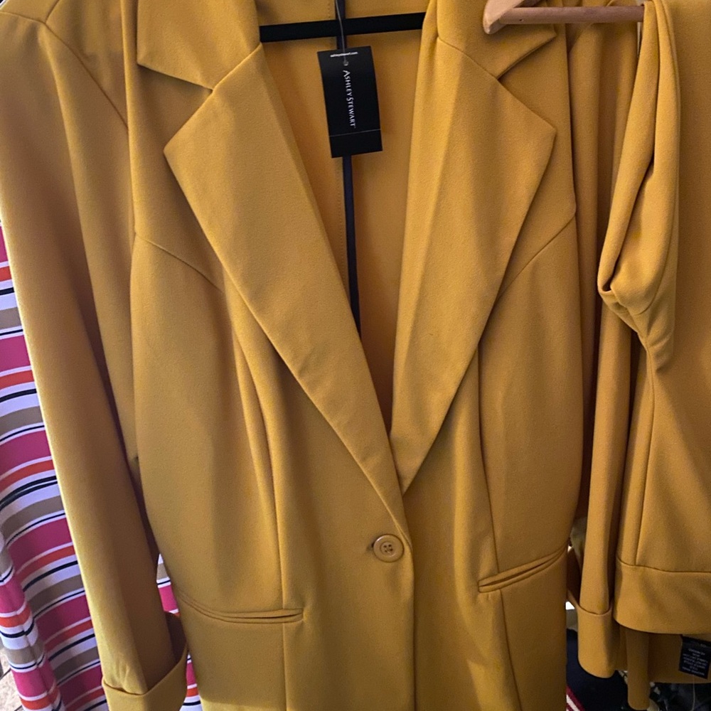 Ashley Stewart Mustard Yellow Women's suit. Size 16